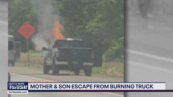 Bellingham mom, son escape burning truck