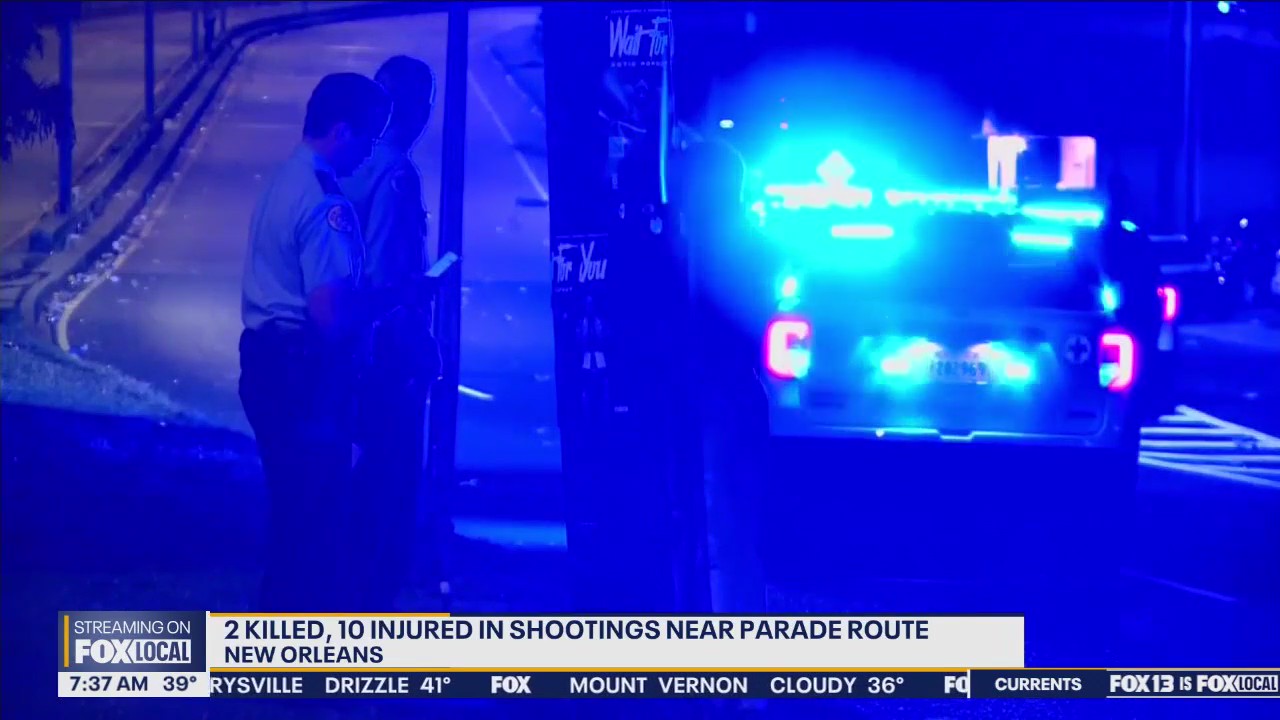 2 killed, 10 injured in shootings near New Orleans parade