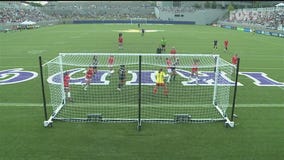 Aurora's Morgan Stone gets the 6th and final goal