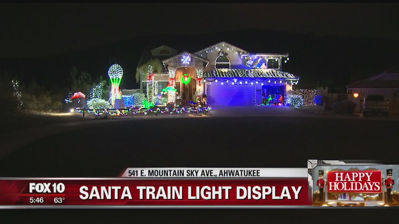 Santa train light display in Ahwatukee