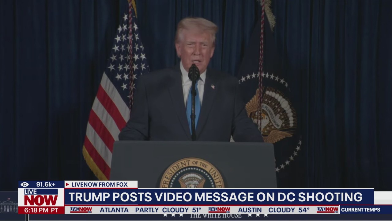 Trump posts video message on DC shooting
