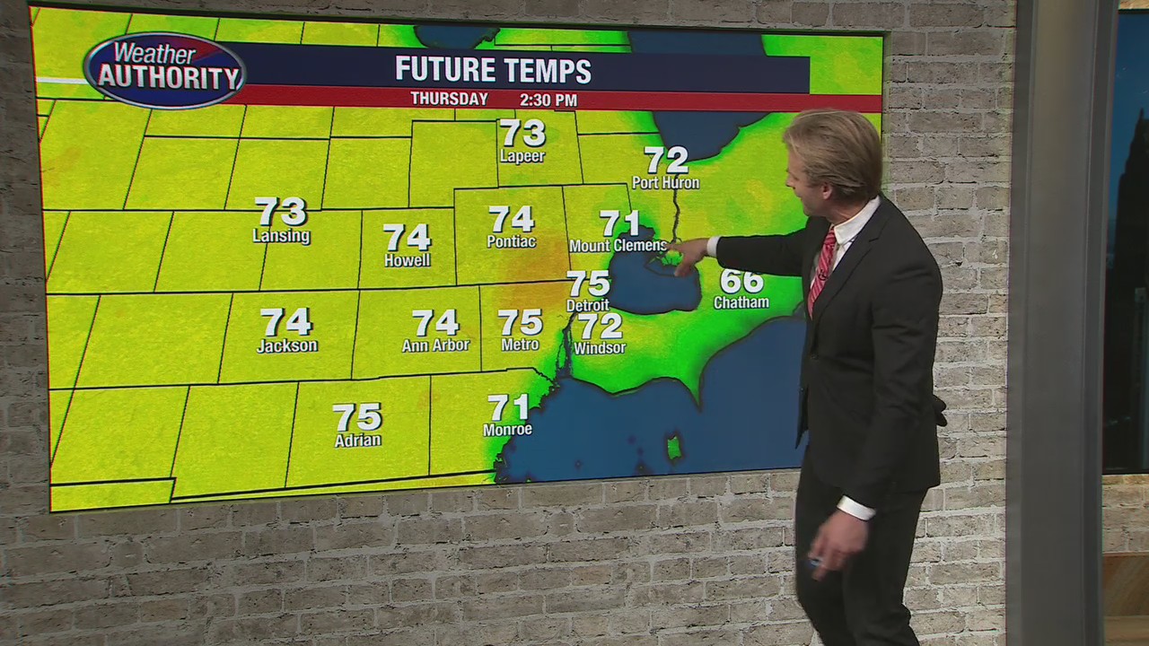 Pleasant day with highs in the mid-70s