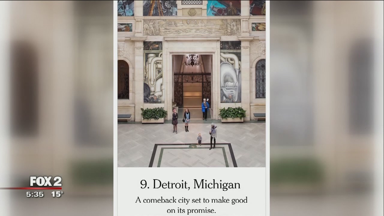 Detroit ranked 9th in global destinations in 2017 by New York Times
