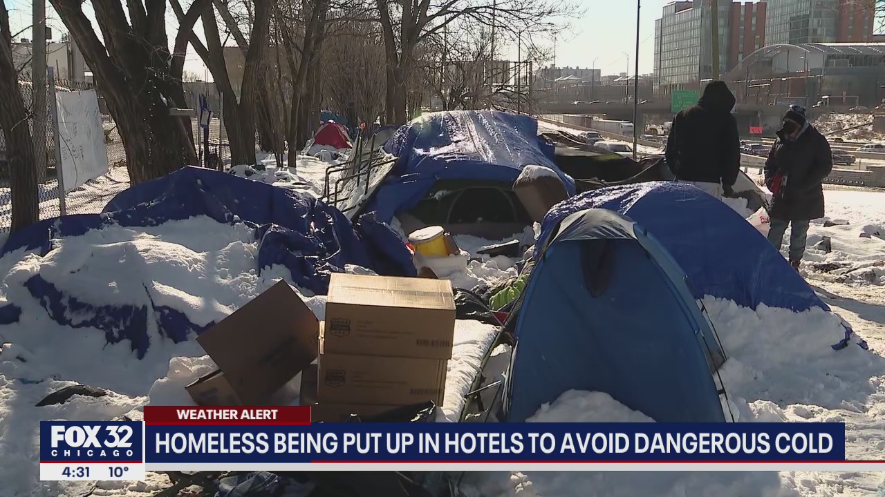 Homeless in South Loop encampment being put up in hotels for the night