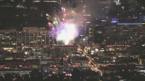 Firework display near Beverly Hills