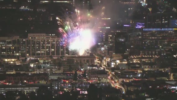 Firework display near Beverly Hills