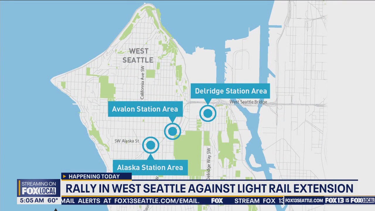 Rally in West Seattle against light rail extension