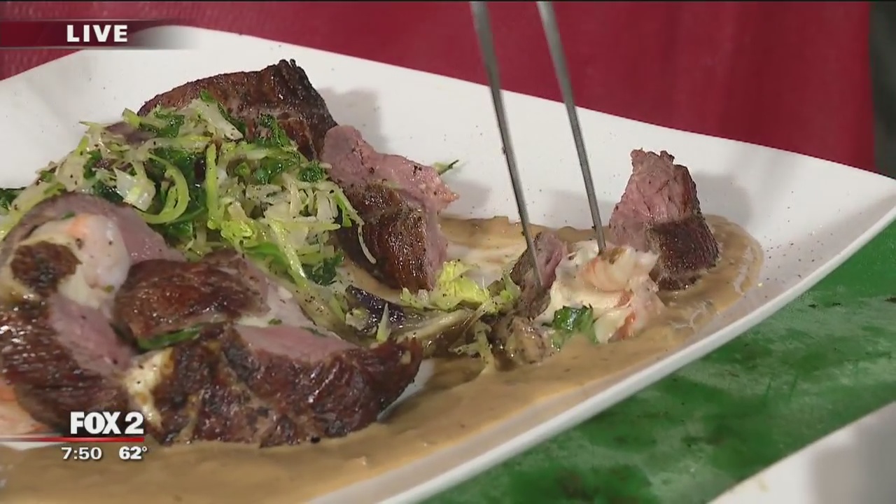 Chef Bobby prepares Stuffed Tenderloin at Eastern Market