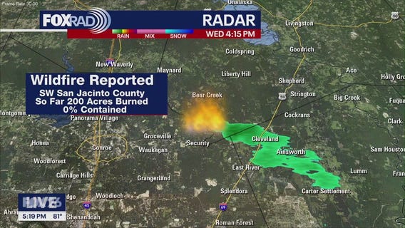 Houston weather: Wildfire in San Jacinto County