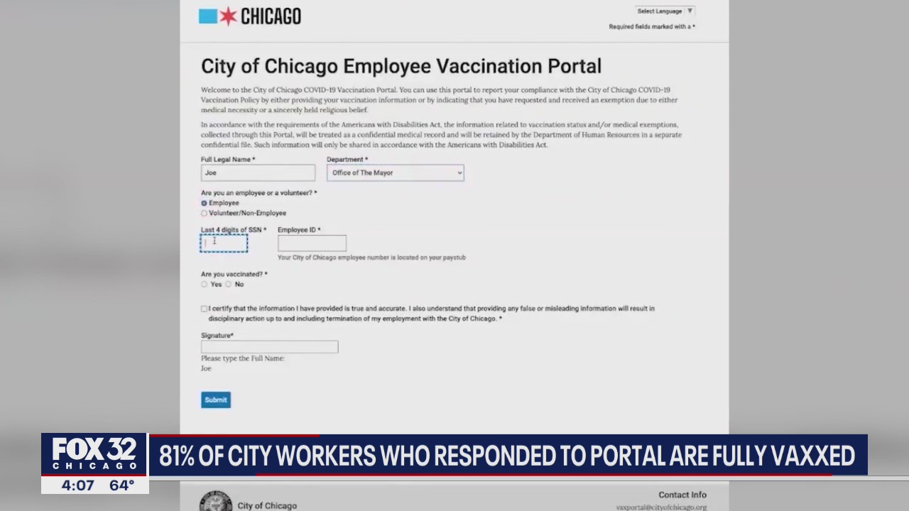 81 percent of city workers who responded to online portal are fully vaccinated