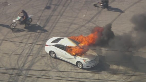 Car set on fire near Day 2 of anti-ICE protests