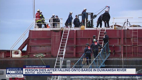 Person dies after fall onto barge in Seattle’s Duwamish Waterway