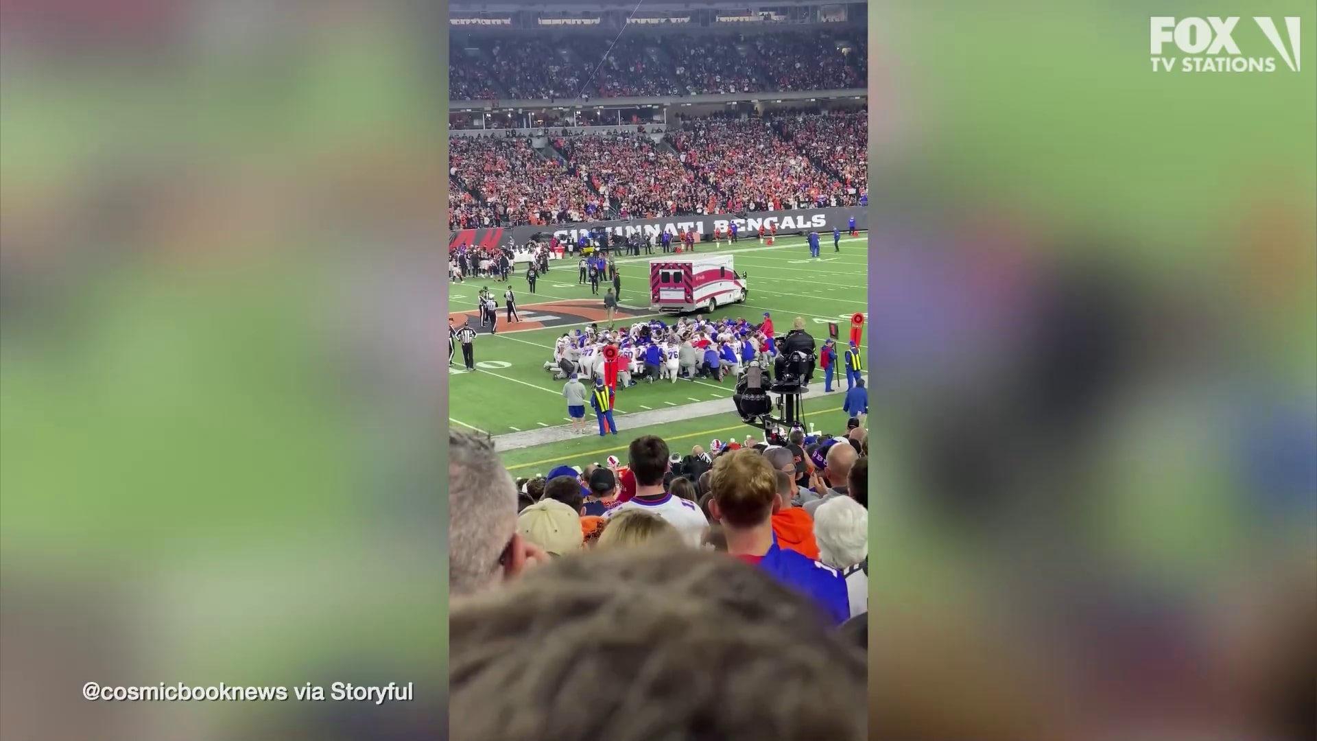 Bills, Bengals players form prayer circle after Damar Hamlin collapse