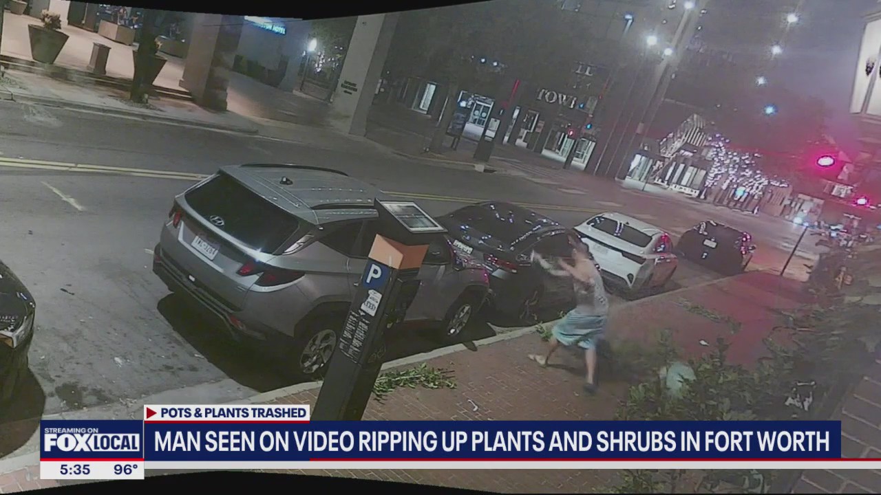 Man caught ripping up plants, shrubs in Fort Worth