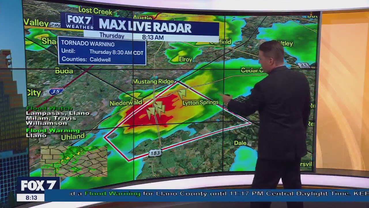 Tornado warning in parts of Caldwell County