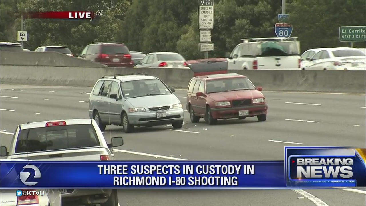 3 detained after shooting on I-80