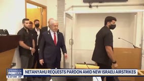 Benjamin Netanyahu requests pardon amid new Israeli airstrikes