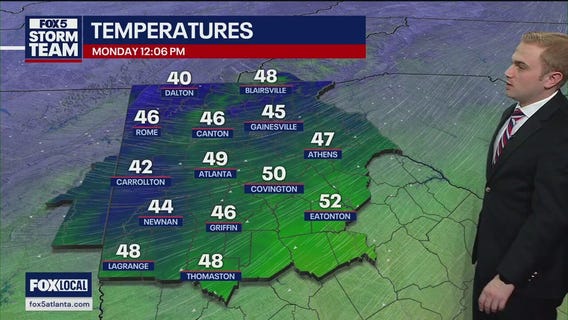 Monday midday weather forecast
