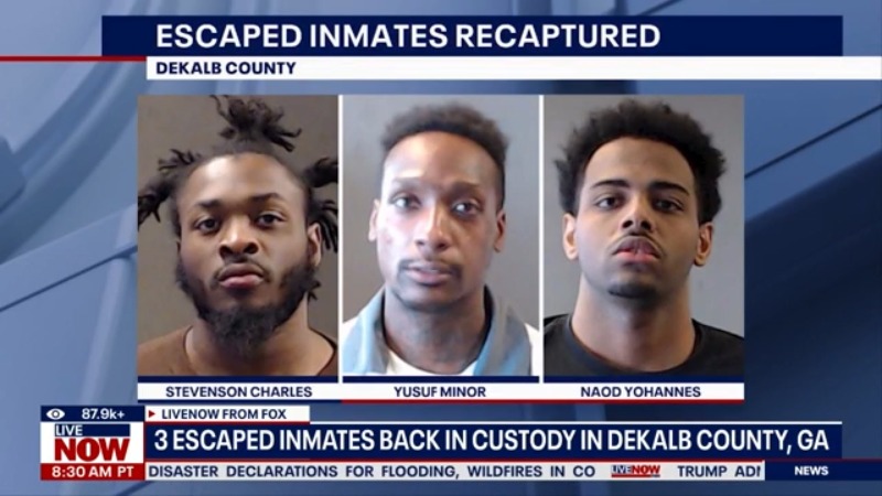 3 escaped DeKalb County inmates captured