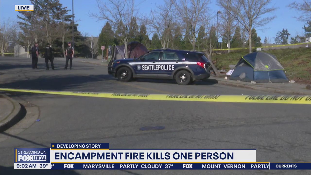 One person dead in Seattle encampment fire