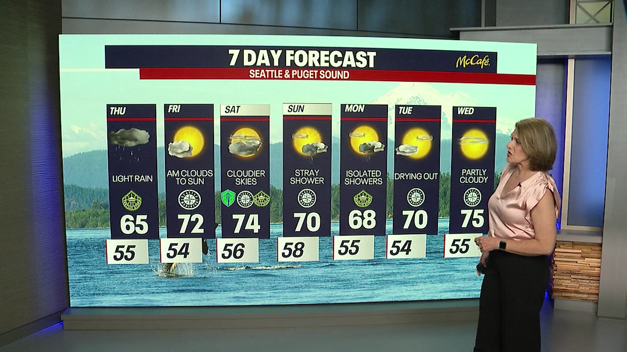 Rainy Thursday, drier conditions into the weekend