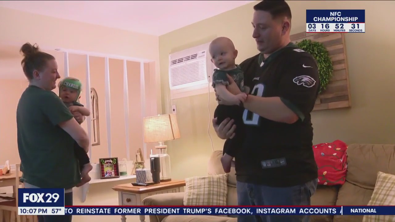 Delaware County dad takes to social media, asking Jason Kelce to sign his babies