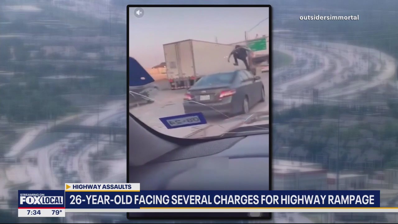 Dallas highway rampage captured on video