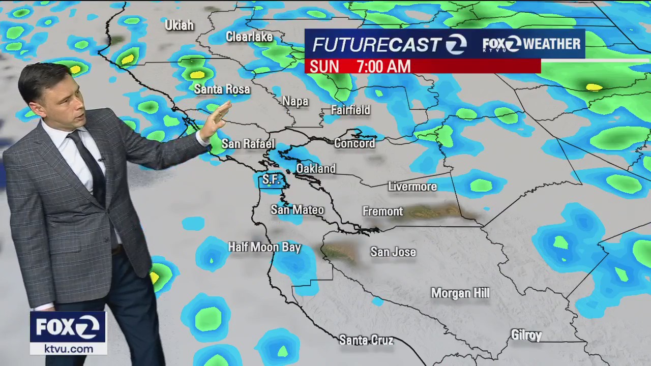 Saturday clouds leading to Sunday showers