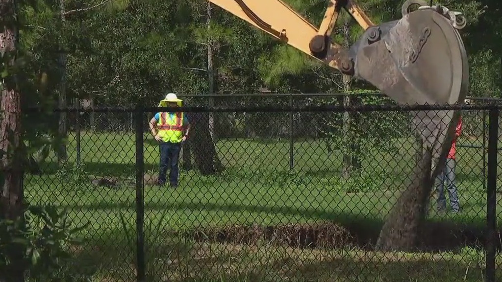 Crews fill Seffner sinkhole