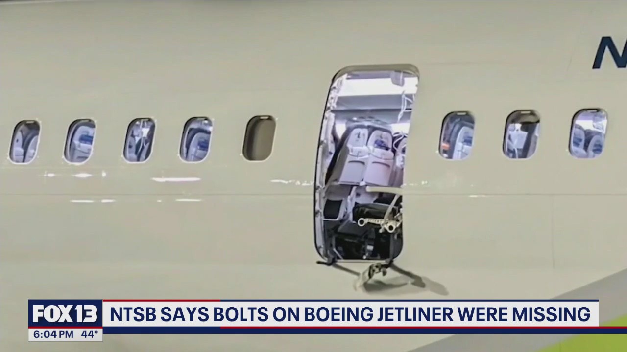 NTSB investigation finds bolts on Boeing door were missing, not just faulty
