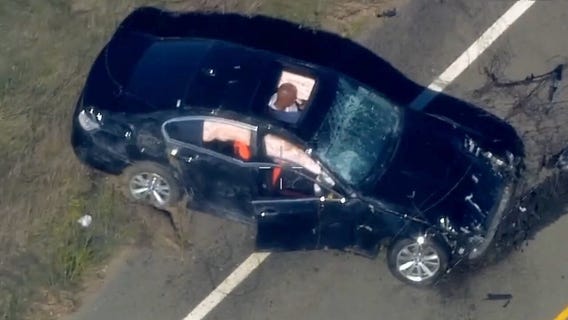 WATCH: CHP airplane captures BMW crash and burn in Solono County; driver arrested for DUI