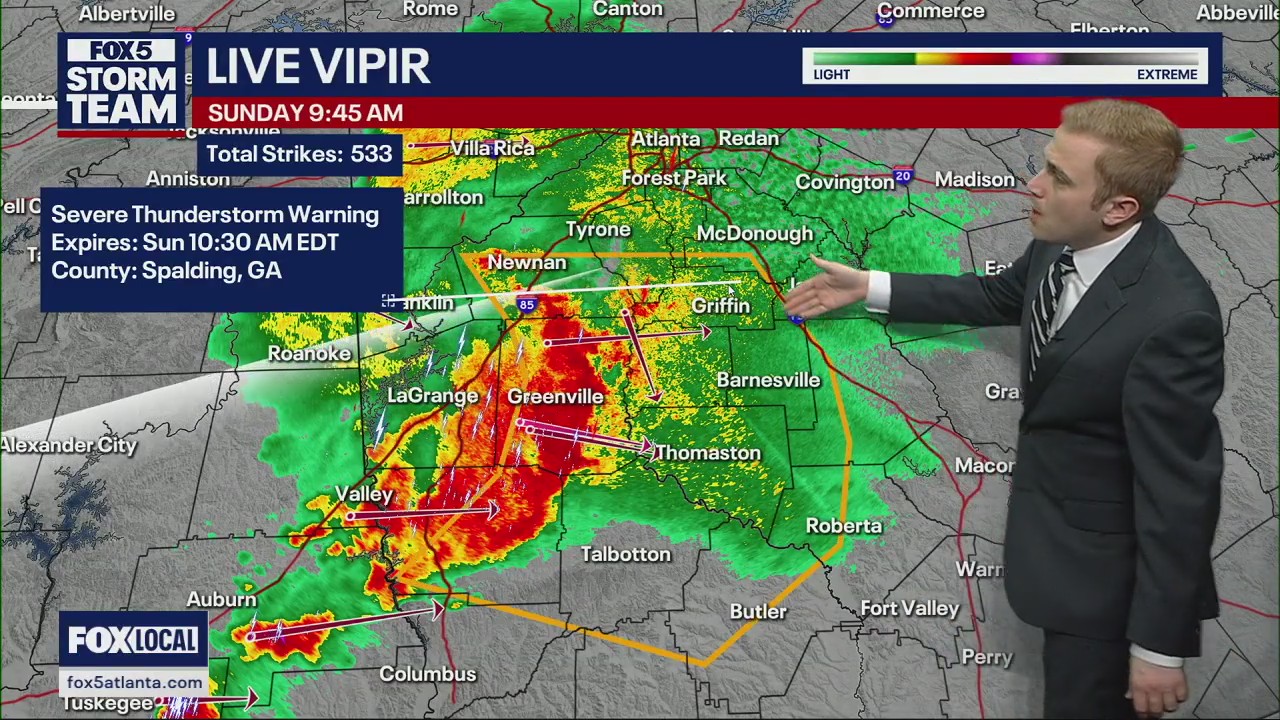 Tracking Severe Weather: Storms moving across the south metro | FOX 5 ...