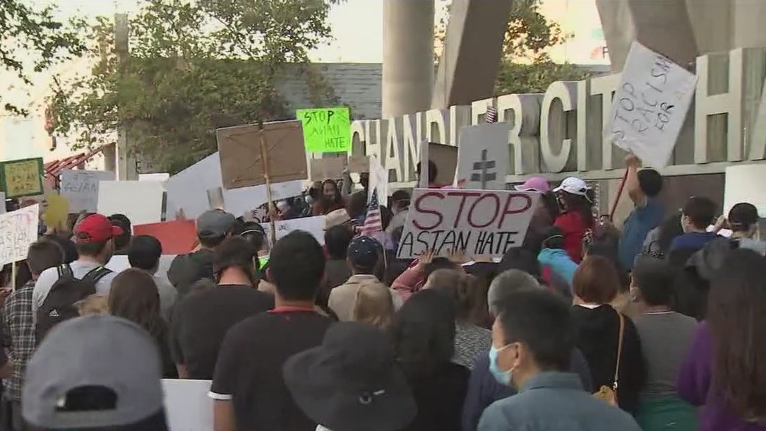 Protesters call for end to anti-Asian violence during Chandler rally