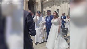 Newly weds who gave Pope Leo XIV White Sox hat are from Boston