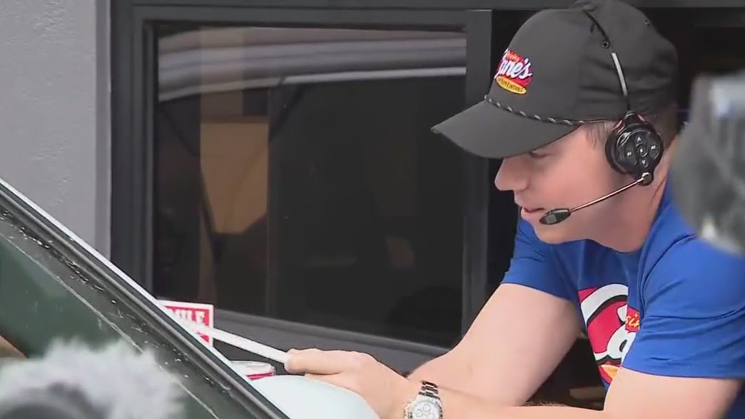 Will Smith 'works' at Raising Cane's drive-thru