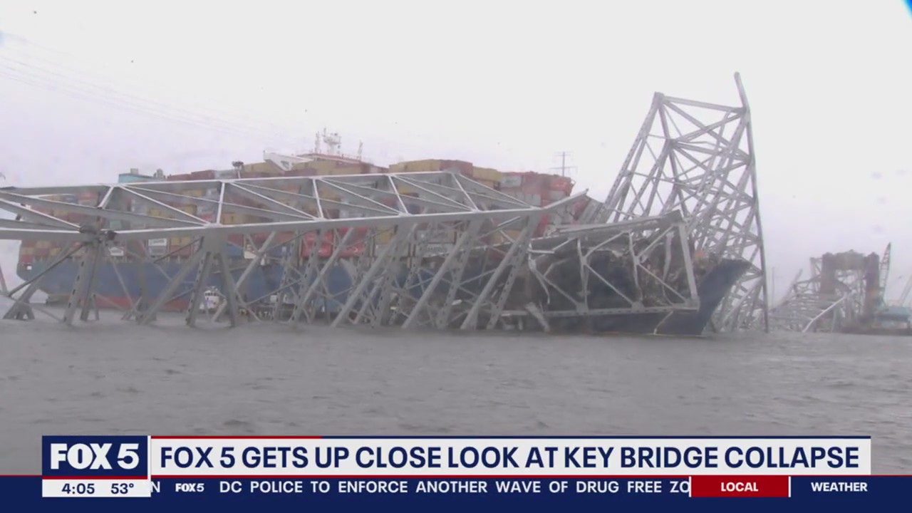 Baltimore Key Bridge collapse: FOX 5 gets up close look at damage | FOX ...