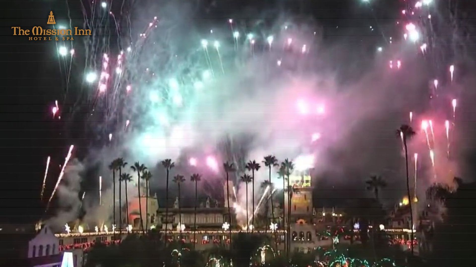 Festival of Lights fireworks show at Mission Inn