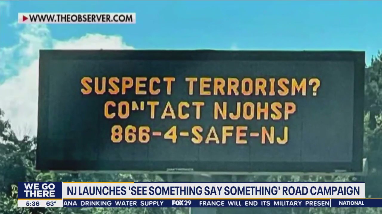NJ launches 'See Something Say Something" road campaign