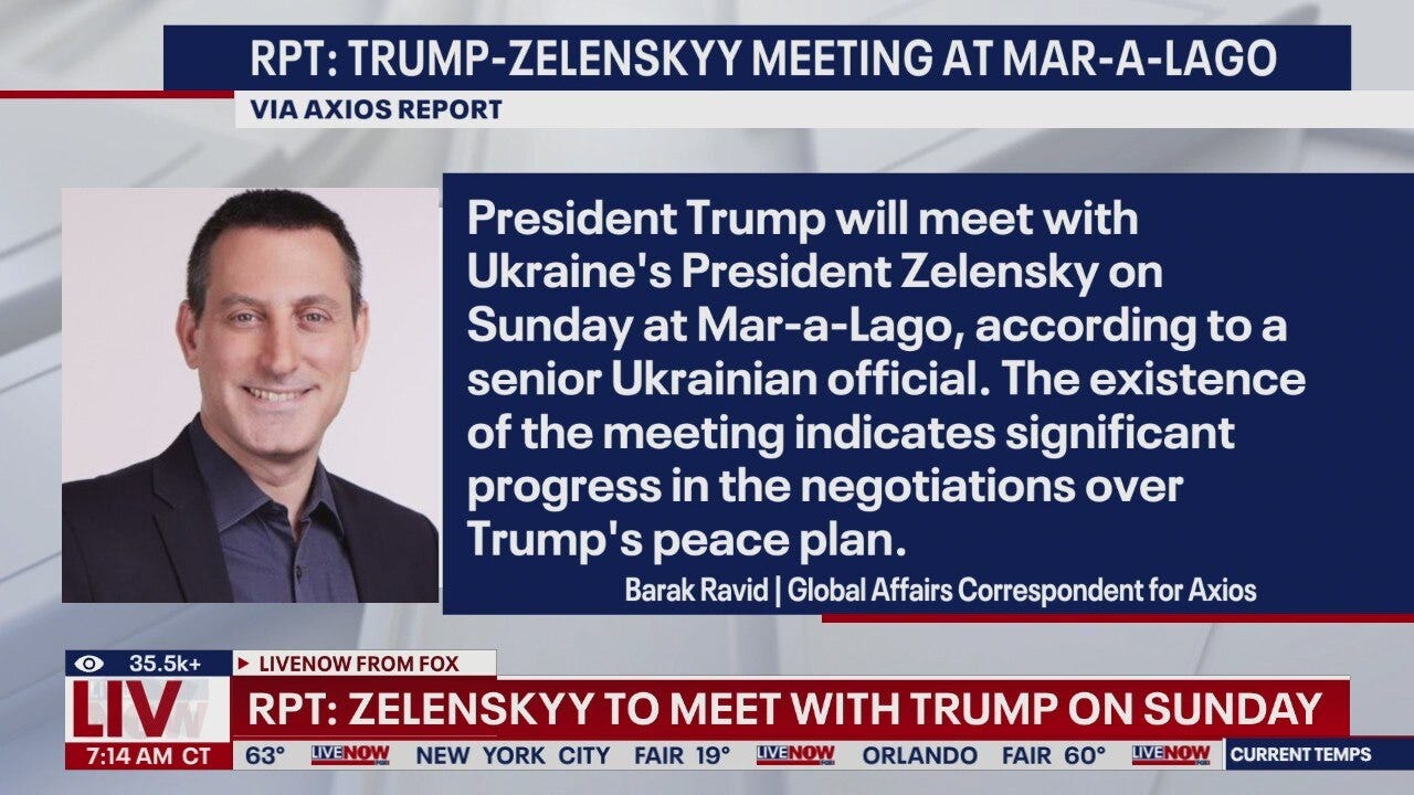 RPT: Trump to meet with Zelenskyy at Mar-A-Lago