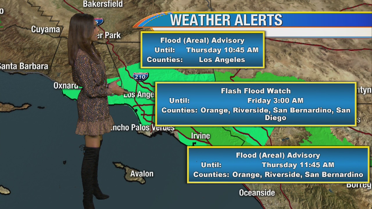 Flood advisories issued for portions of Southern California