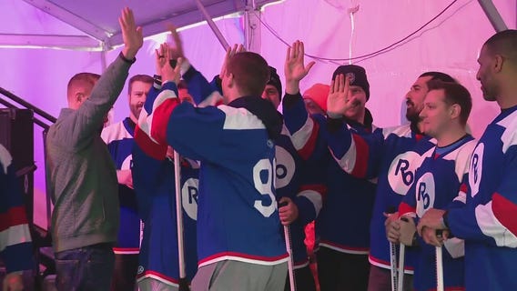 'Guns & Hoses broomball battle between Royal Oak Police and Fire Departments