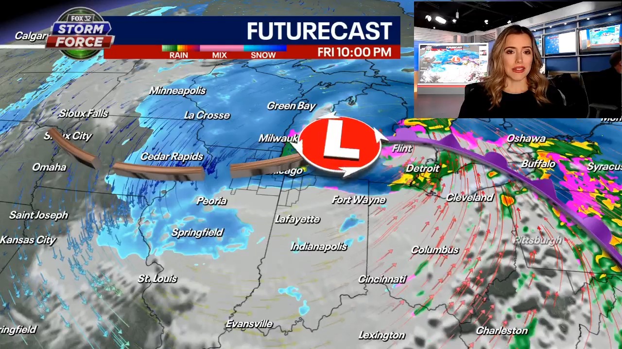 Chicago weather: Rain line moves north, more snow and gusty winds ahead