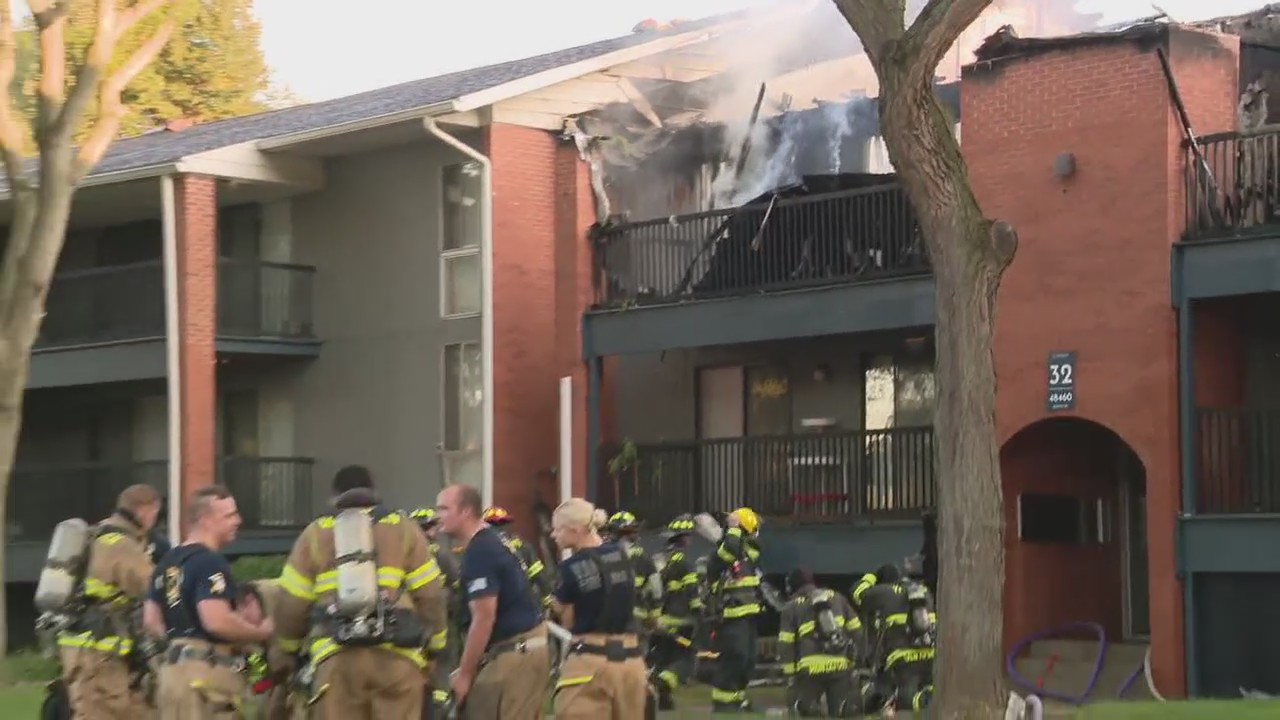 A dozen apartment units destroyed in Van Buren Township fire