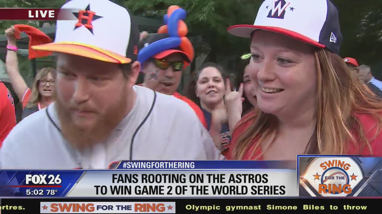 Fans rooting on the Astros to win Game 2 of the World Series