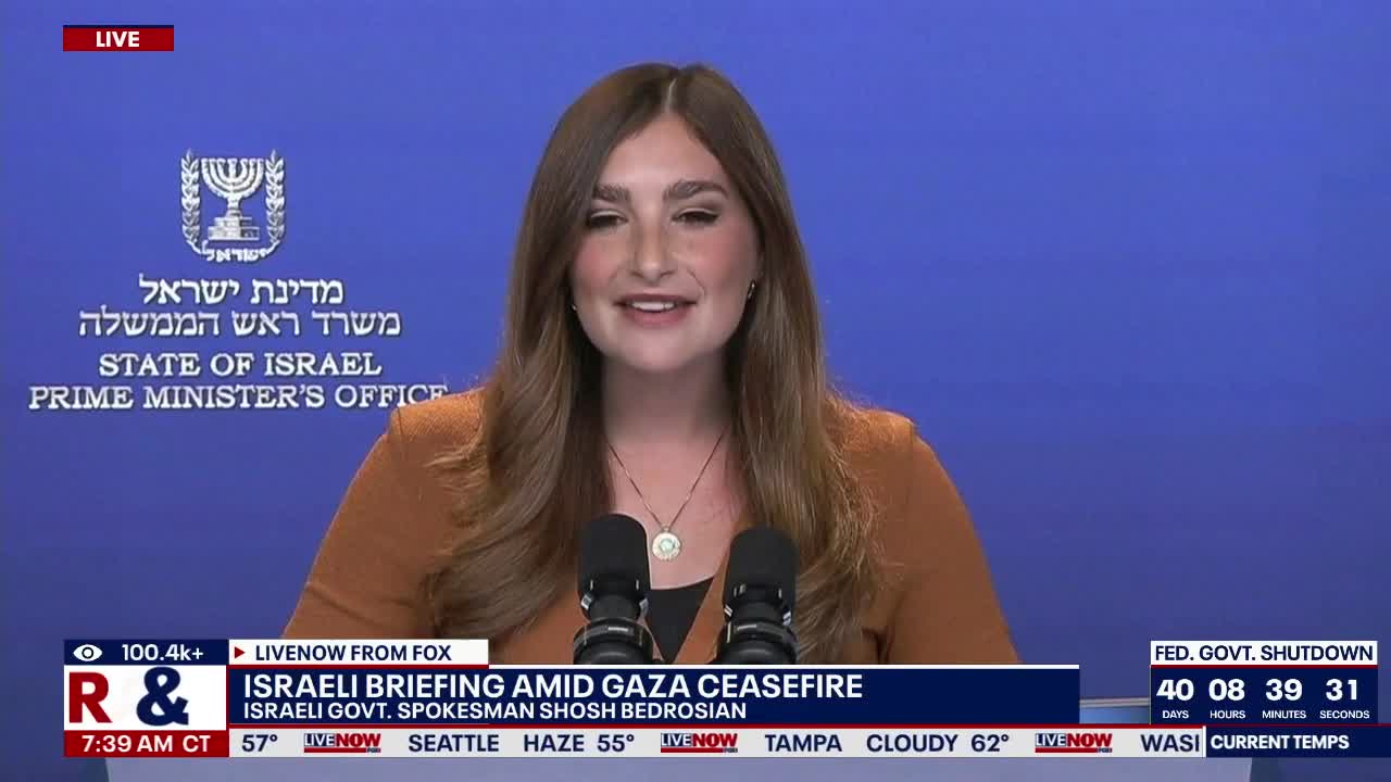 Israeli Govt. briefing amid Gaza ceasefire