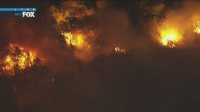 Massive fire breaks out in Riverside County