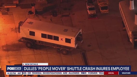 Dulles 'People Mover' shuttle crash injures employee