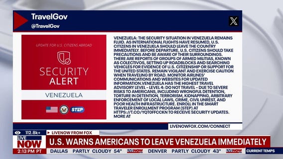 US urges Americans to leave Venezuela immediately