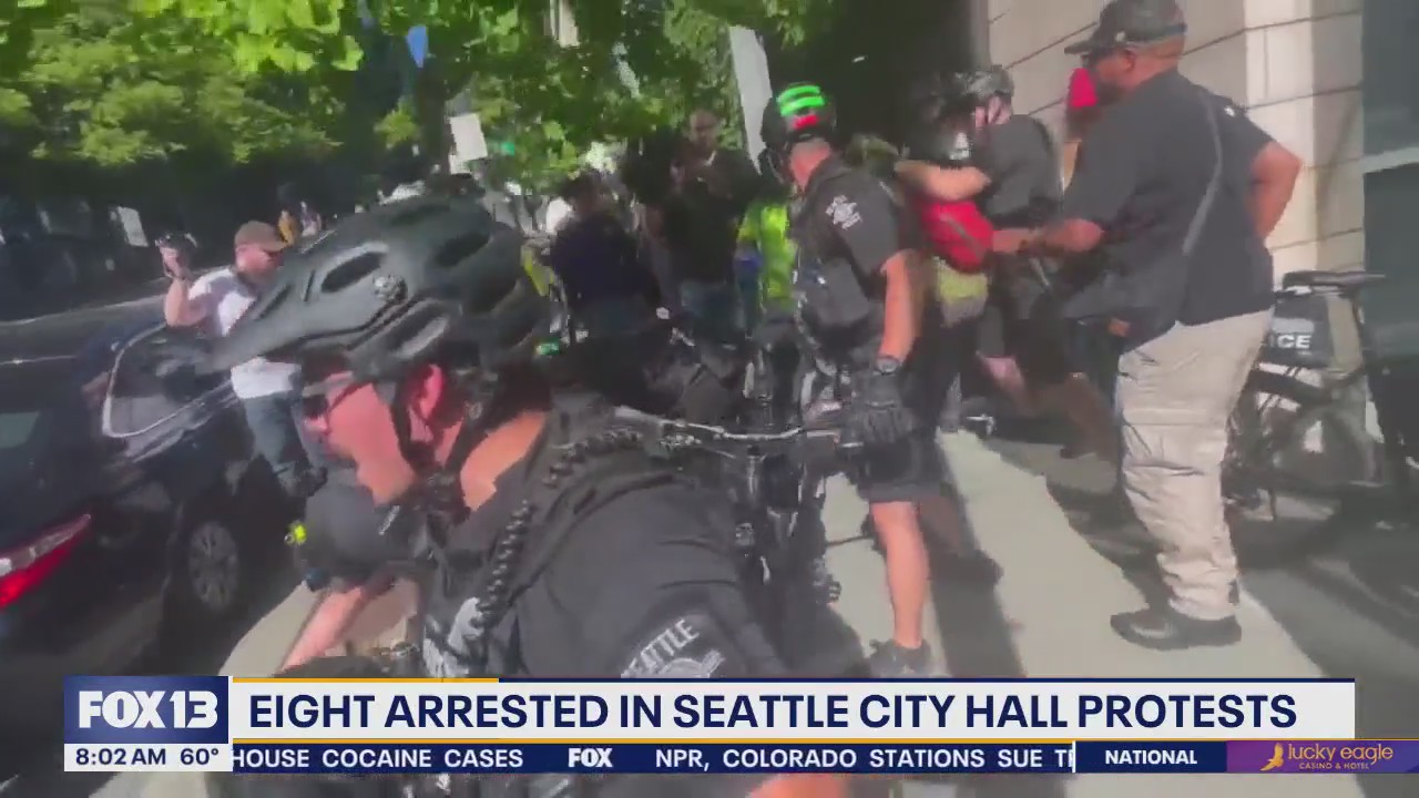 Eight arrested Tuesday at Seattle City Hall Protests