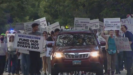 Residents march against Ryan Field rebuild